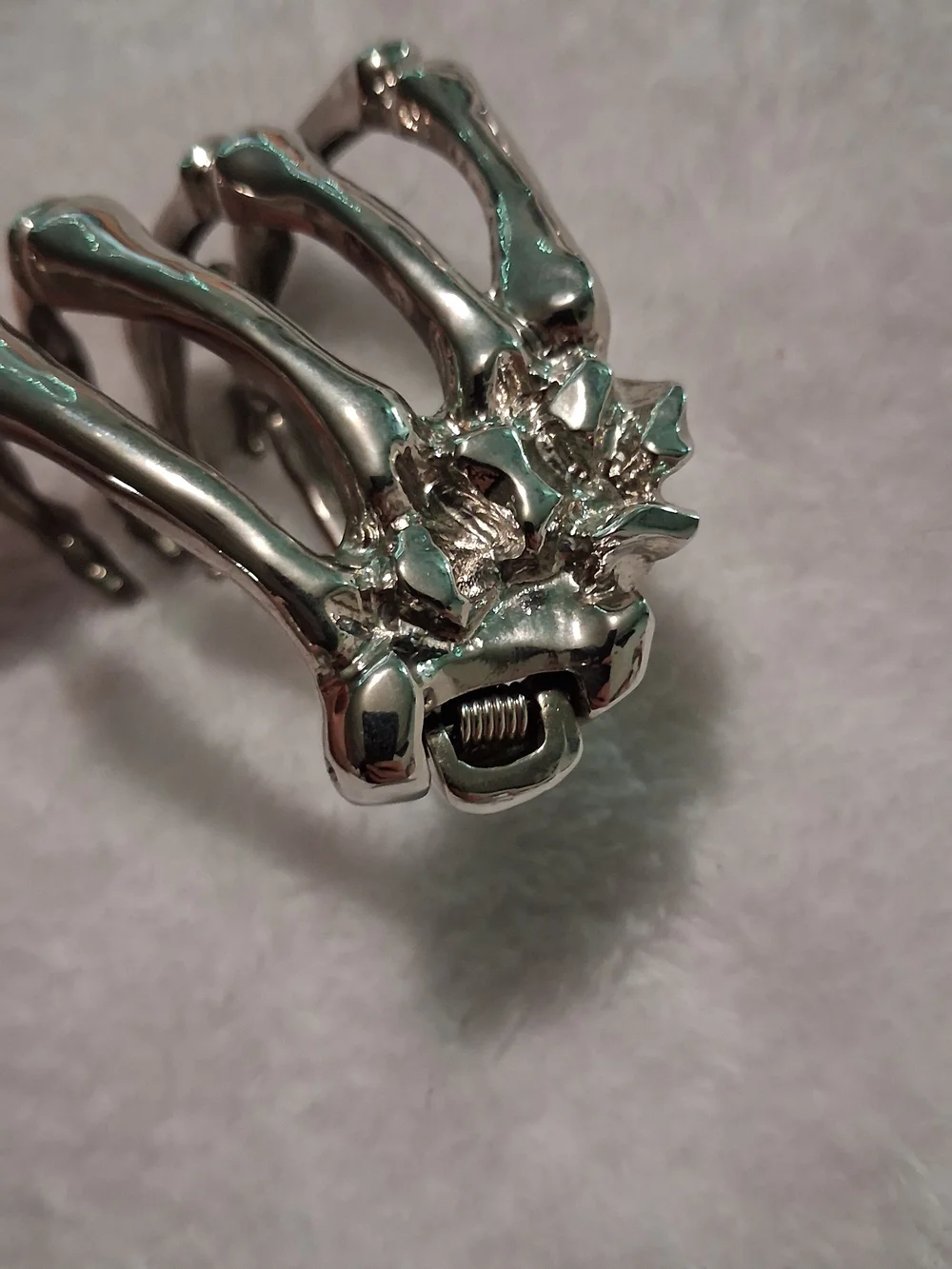 Raf Simons Silver Skeleton Sculpted Hand Braclet/Cuff